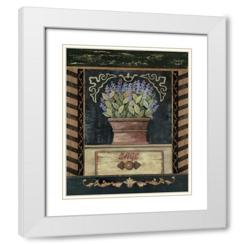Sage White Modern Wood Framed Art Print with Double Matting by Moulton, Jo