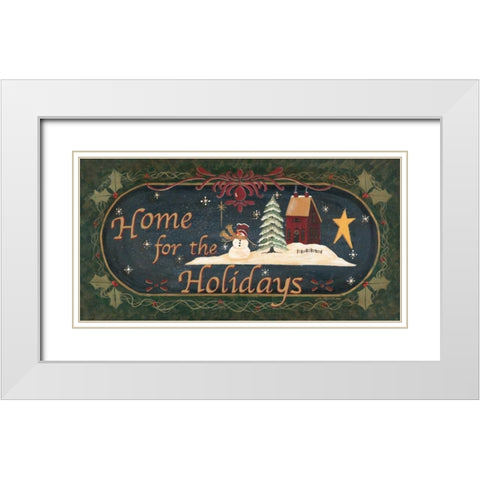 Home for Holidays White Modern Wood Framed Art Print with Double Matting by Moulton, Jo