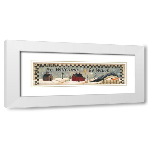 Be Welcome White Modern Wood Framed Art Print with Double Matting by Moulton, Jo