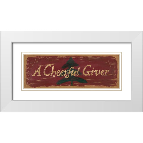 Cheerful Giver White Modern Wood Framed Art Print with Double Matting by Moulton, Jo