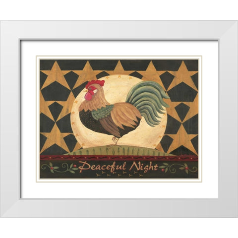 Peaceful Night White Modern Wood Framed Art Print with Double Matting by Moulton, Jo
