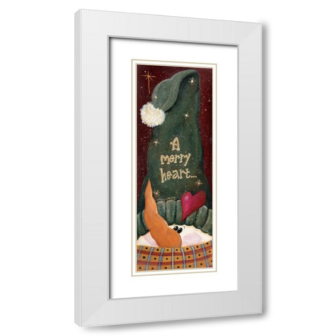 Merry Heart White Modern Wood Framed Art Print with Double Matting by Moulton, Jo