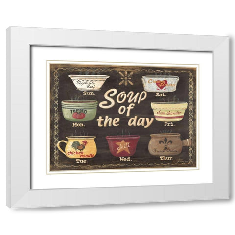 Soup of the Day White Modern Wood Framed Art Print with Double Matting by Moulton, Jo