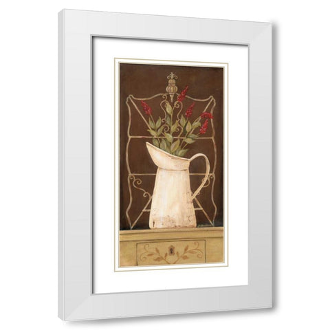 Herb Finial White Modern Wood Framed Art Print with Double Matting by Moulton, Jo