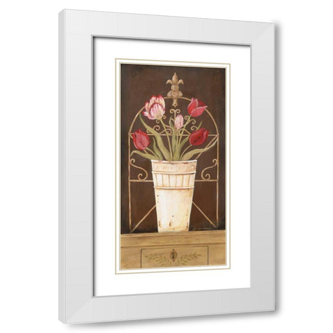 Tulipe Final White Modern Wood Framed Art Print with Double Matting by Moulton, Jo