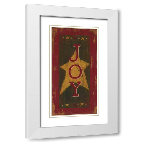 Joy White Modern Wood Framed Art Print with Double Matting by Moulton, Jo