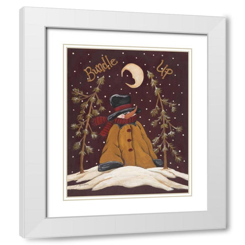 Bundle Up White Modern Wood Framed Art Print with Double Matting by Moulton, Jo