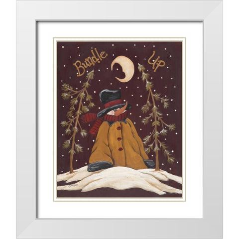 Bundle Up White Modern Wood Framed Art Print with Double Matting by Moulton, Jo