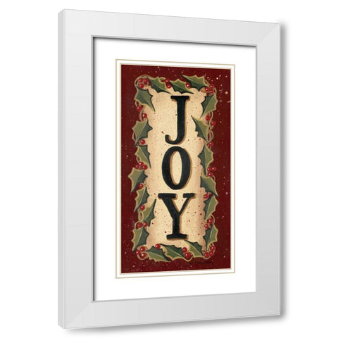 Joy White Modern Wood Framed Art Print with Double Matting by Moulton, Jo