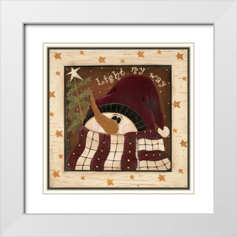 Light My Way White Modern Wood Framed Art Print with Double Matting by Moulton, Jo