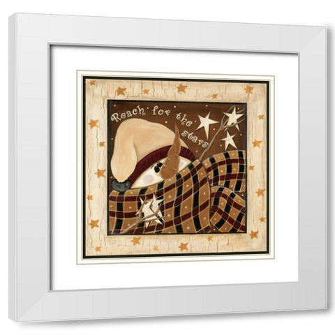 Reach for the Stars White Modern Wood Framed Art Print with Double Matting by Moulton, Jo