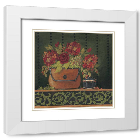 Kelseys Bouquet White Modern Wood Framed Art Print with Double Matting by Moulton, Jo
