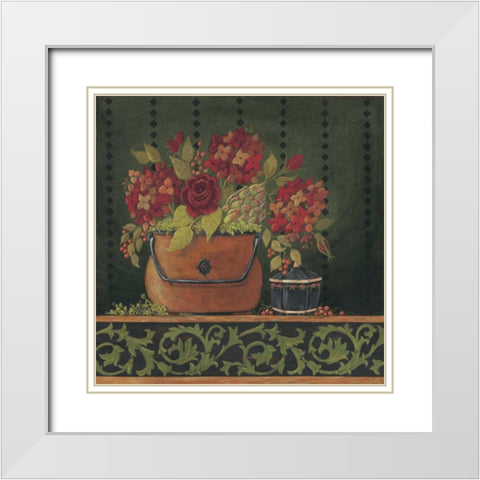 Kelseys Bouquet White Modern Wood Framed Art Print with Double Matting by Moulton, Jo