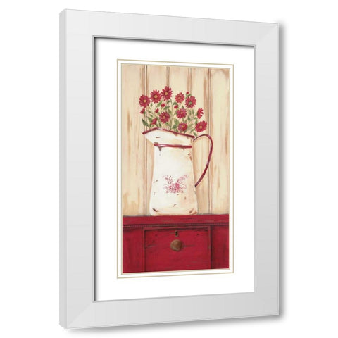 Belle Rouge White Modern Wood Framed Art Print with Double Matting by Moulton, Jo