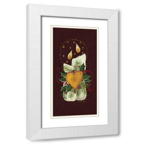 Heart Candle White Modern Wood Framed Art Print with Double Matting by Moulton, Jo