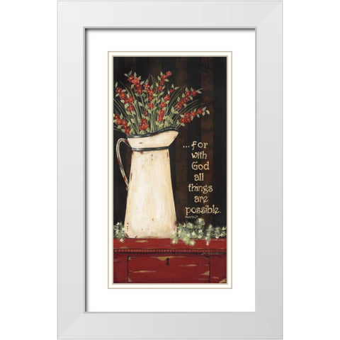 All Things Are Possible White Modern Wood Framed Art Print with Double Matting by Moulton, Jo