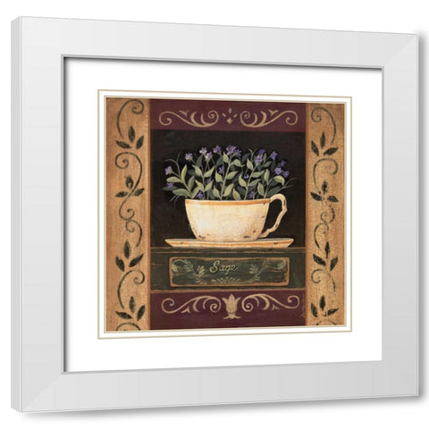 Sage White Modern Wood Framed Art Print with Double Matting by Moulton, Jo