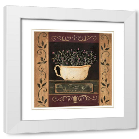 Thyme White Modern Wood Framed Art Print with Double Matting by Moulton, Jo