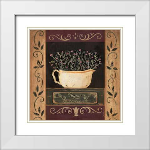 Thyme White Modern Wood Framed Art Print with Double Matting by Moulton, Jo