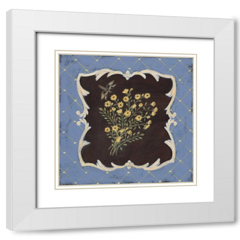 Timeless Tansy White Modern Wood Framed Art Print with Double Matting by Moulton, Jo
