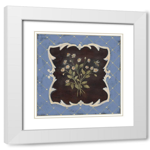 Sweet Chamomile White Modern Wood Framed Art Print with Double Matting by Moulton, Jo