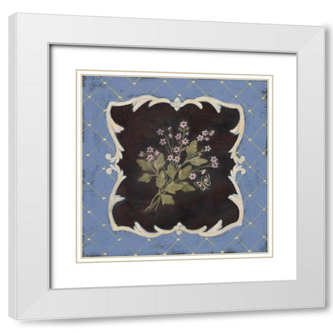 Silent Thyme White Modern Wood Framed Art Print with Double Matting by Moulton, Jo