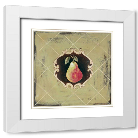 Poire White Modern Wood Framed Art Print with Double Matting by Moulton, Jo