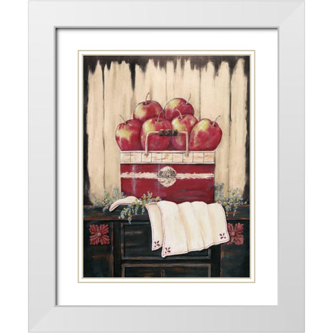 Ruby Red White Modern Wood Framed Art Print with Double Matting by Moulton, Jo