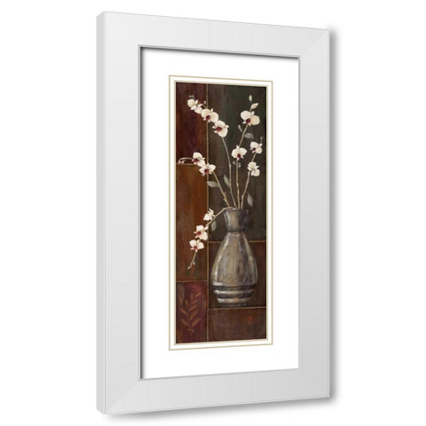 Delicate Orchids I White Modern Wood Framed Art Print with Double Matting by Moulton, Jo