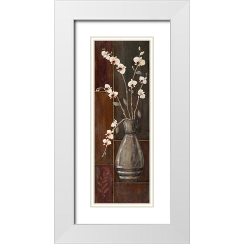 Delicate Orchids I White Modern Wood Framed Art Print with Double Matting by Moulton, Jo