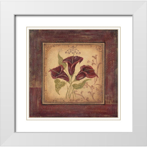 Crimson IV White Modern Wood Framed Art Print with Double Matting by Moulton, Jo