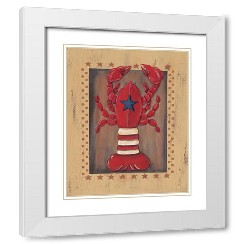 Lobster White Modern Wood Framed Art Print with Double Matting by Moulton, Jo