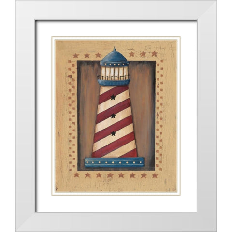 Lighthouse White Modern Wood Framed Art Print with Double Matting by Moulton, Jo