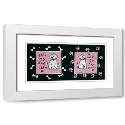 Dogs Life White Modern Wood Framed Art Print with Double Matting by Moulton, Jo
