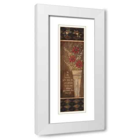 To the World White Modern Wood Framed Art Print with Double Matting by Moulton, Jo