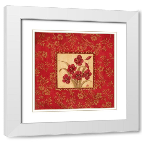 Callas in Red White Modern Wood Framed Art Print with Double Matting by Moulton, Jo