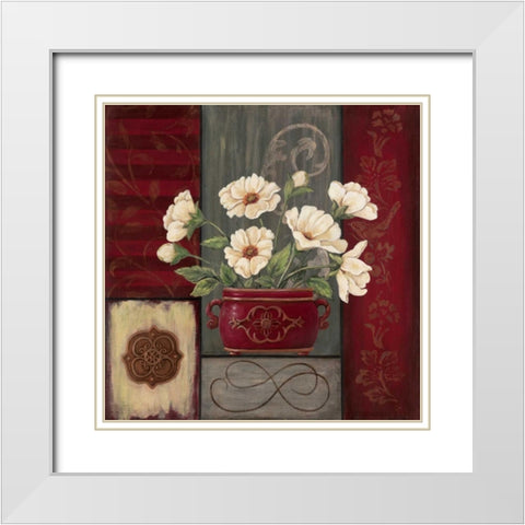 Symphony in White II White Modern Wood Framed Art Print with Double Matting by Moulton, Jo