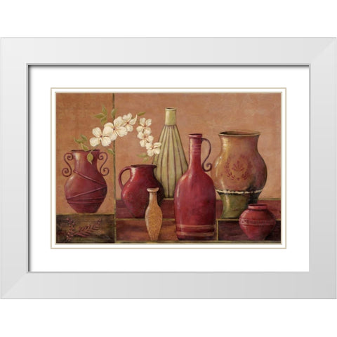 Glazed Spice White Modern Wood Framed Art Print with Double Matting by Moulton, Jo