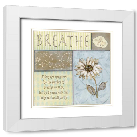 Breathe White Modern Wood Framed Art Print with Double Matting by Moulton, Jo