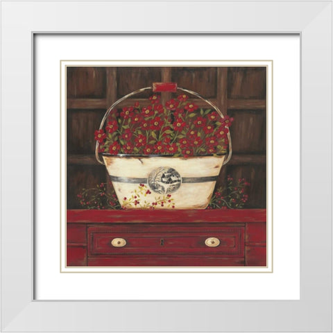 Red Cupboard II White Modern Wood Framed Art Print with Double Matting by Moulton, Jo