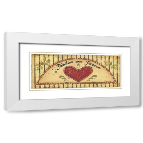 Families are Forever White Modern Wood Framed Art Print with Double Matting by Moulton, Jo