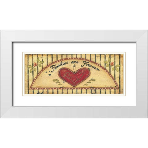 Families are Forever White Modern Wood Framed Art Print with Double Matting by Moulton, Jo