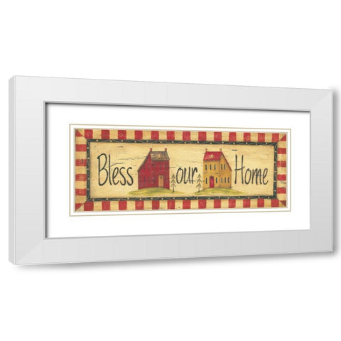 Bless Our Home White Modern Wood Framed Art Print with Double Matting by Moulton, Jo