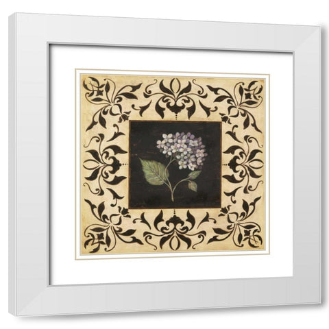 Hydrangea White Modern Wood Framed Art Print with Double Matting by Moulton, Jo