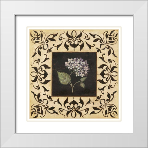 Hydrangea White Modern Wood Framed Art Print with Double Matting by Moulton, Jo