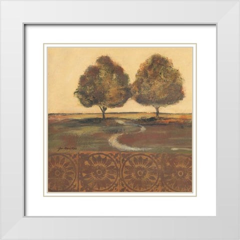 Autumn Duo White Modern Wood Framed Art Print with Double Matting by Moulton, Jo