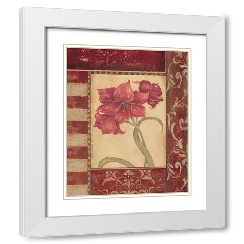 Sienna Blooms II White Modern Wood Framed Art Print with Double Matting by Moulton, Jo