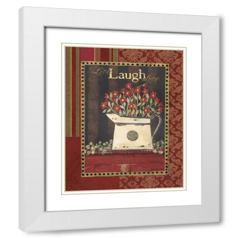 Live Laugh Love White Modern Wood Framed Art Print with Double Matting by Moulton, Jo