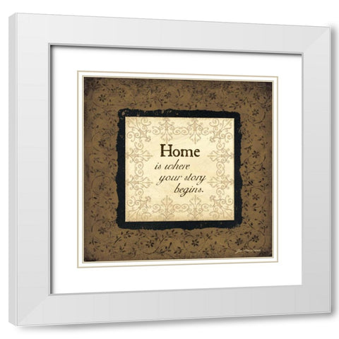Home White Modern Wood Framed Art Print with Double Matting by Moulton, Jo