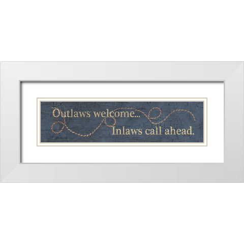 Outlaws White Modern Wood Framed Art Print with Double Matting by Moulton, Jo